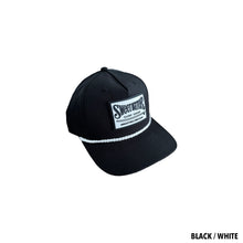 Load image into Gallery viewer, 258 Retro 5 Panel Rope Hat Black w/White