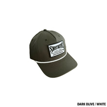 Load image into Gallery viewer, 258 Retro 5 Panel Rope Hat DK Olive w/Wh
